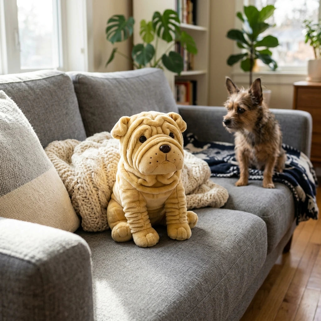 Funny Shar Pei Pug Plush - The Ultimate Ugly-Cute Dog