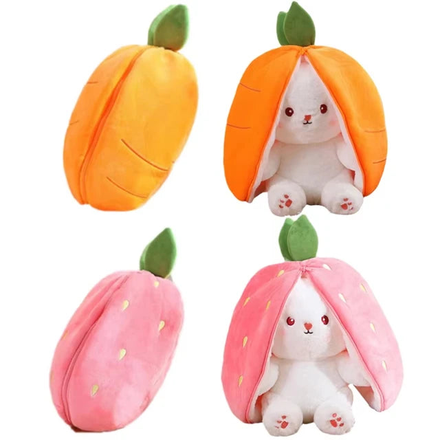 Peluche Chat-Fraise R�versible - Dr�le & Douce (20cm)